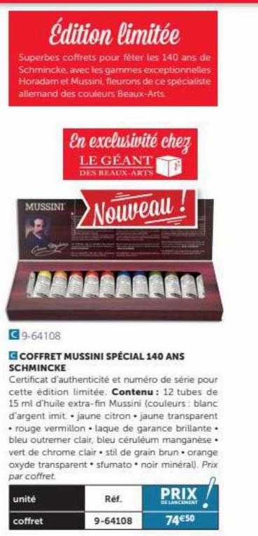 coffret mussini spécial 140 ans schmincke