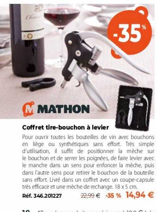 coffret tire-bouchon à levier