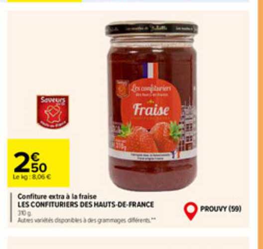 confiture extra à la fraise les confituriers des hauts-de-france