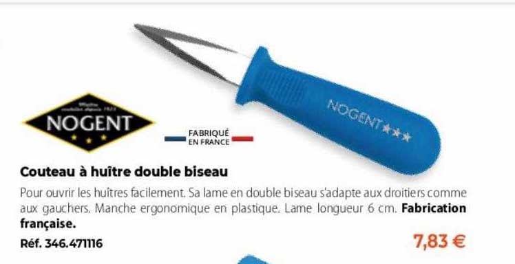 couteau à huître double biseau nogent