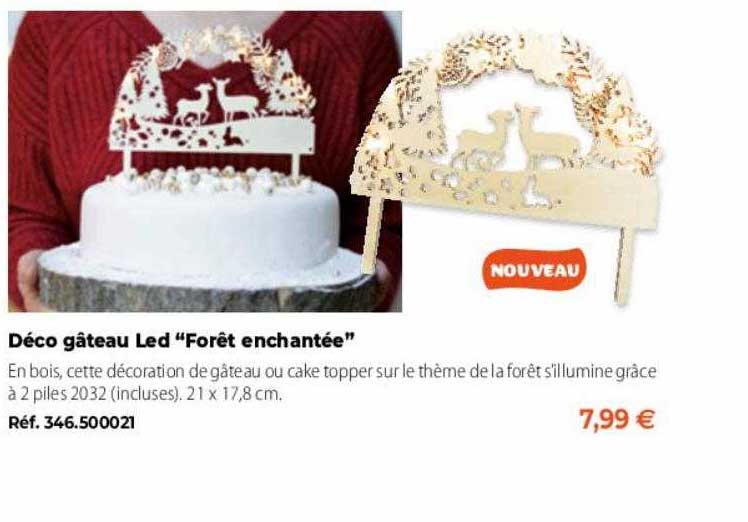déco gâteau led "forêt enchantée"