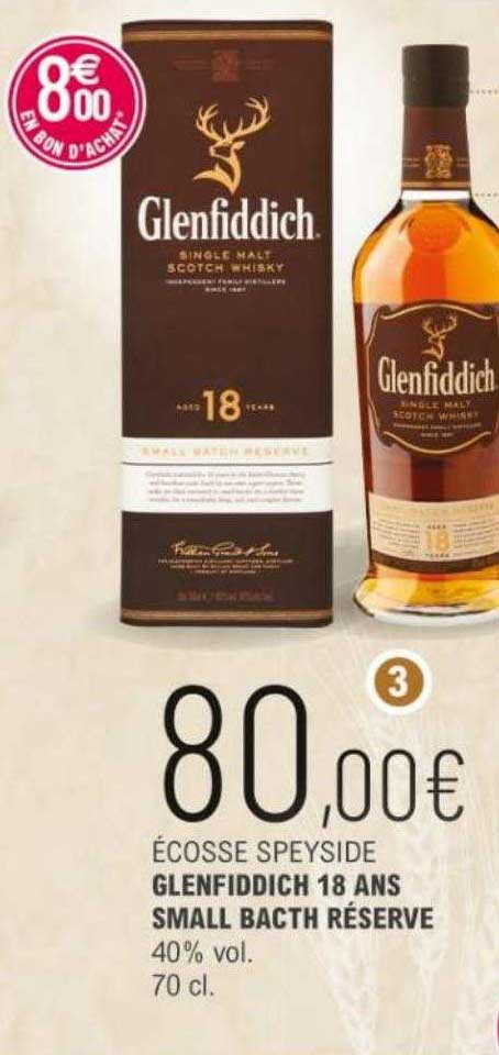 écosse speyside glenfiddich 18 ans small bacth réserve