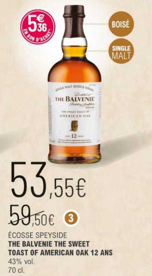écosse speyside the balvenie the sweet toast of american oak 12 ans