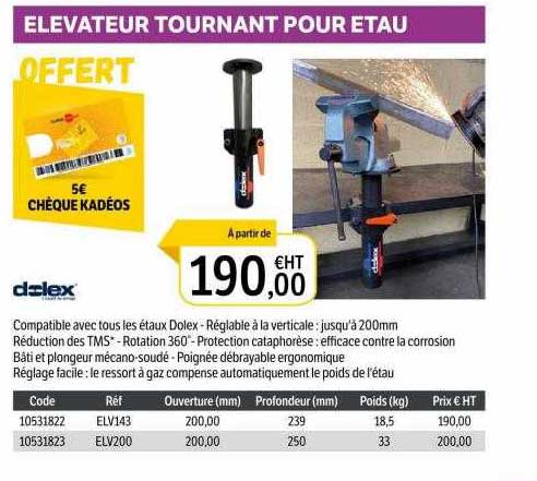 élevateur tournant pour étau