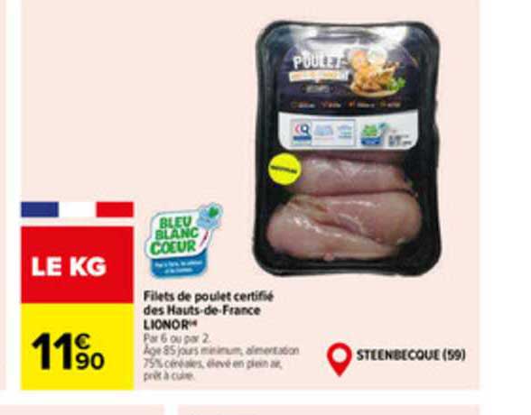 filets de poulet certifié des hauts-de-france lionor