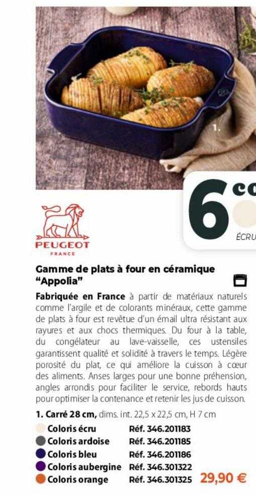Gamme De Plats à Four En Céramique "appolia"