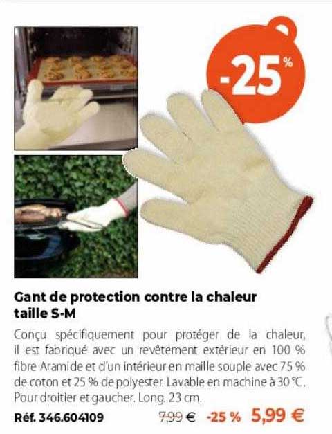 gant de protection contre la chaleur taille s-m