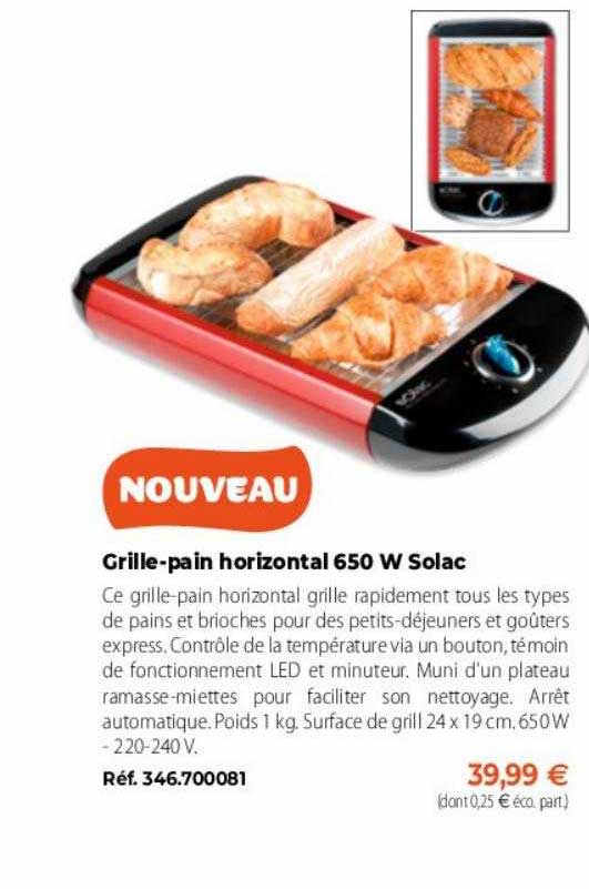 Grille-pain Horizontal 650 W Solac