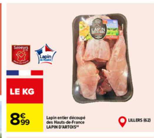 lapin entier découpé des hauts-de-france lapin d'artois