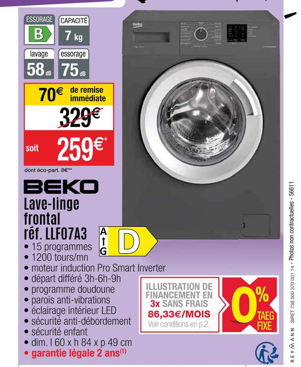 lave-linge frontal beko