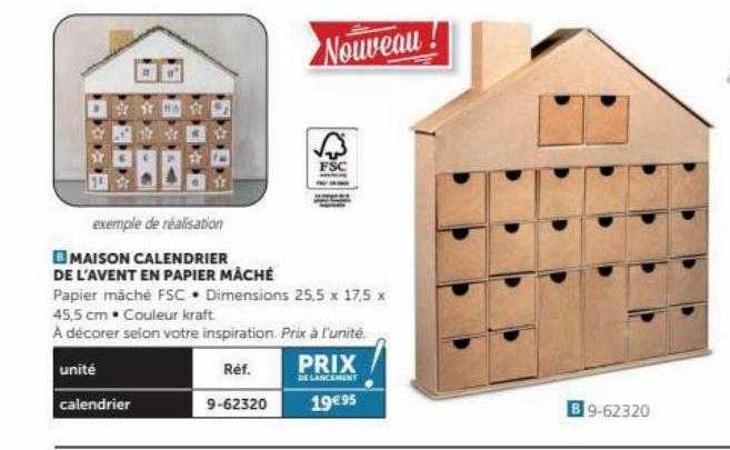 maison calendrier de l'avent en papier mâché