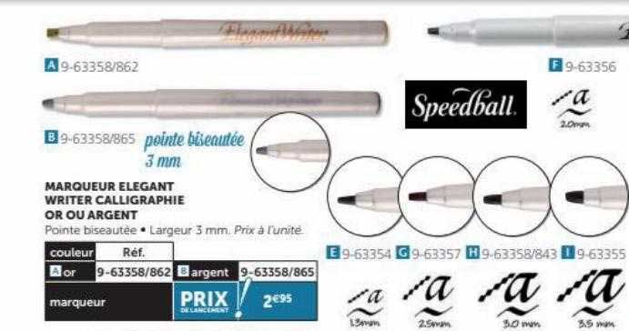 marqueur élégant writer calligraphie or ou argent