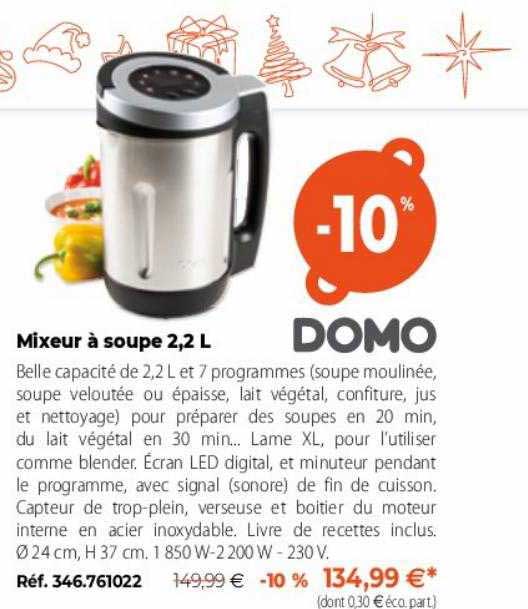 Mixeur à Soupe 2,2 L Domo