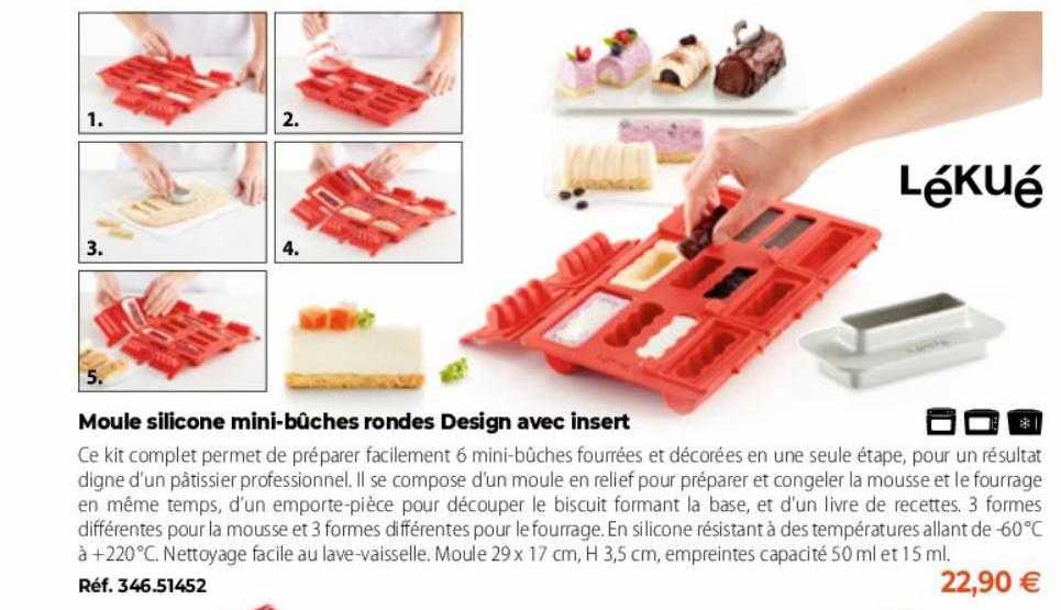 Moule Silicone Mini-bûches Rondes Design Avec Insert