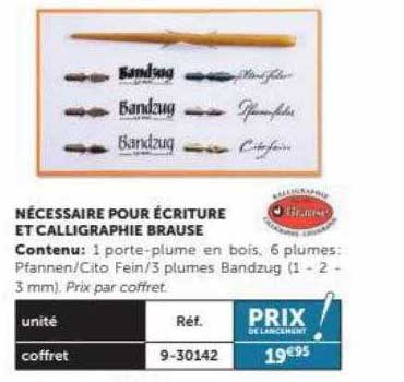 nécessaire pour écriture et calligraphie brause