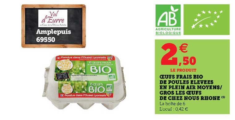 oeufs frais bio de poules élevées en plein air moyens-gros les oeufs de chez nous rhône