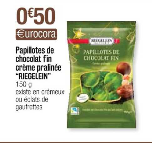 papillotes de chocolat fin crème pralinée "riegelein"