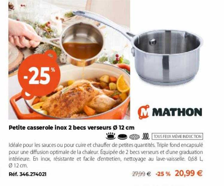 Petite Casserole Inox 2 Becs Verseurs ø 12 Cm