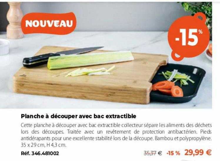 planche à découper avec bac extractible
