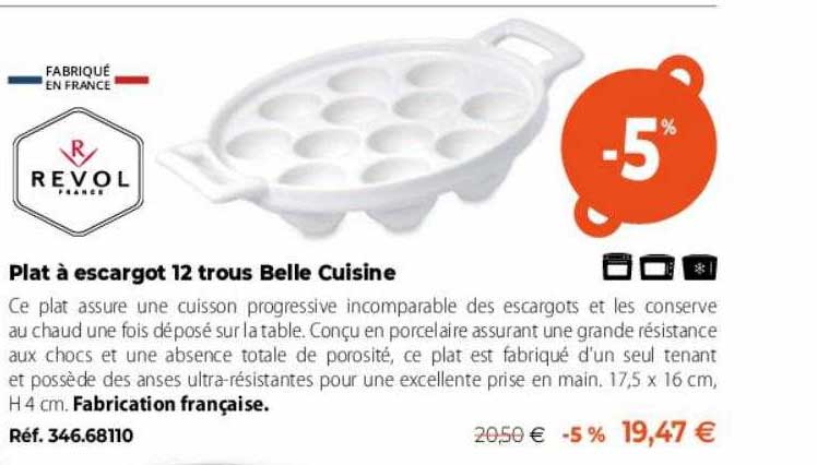 plat à escargot 12 trous belle cuisine