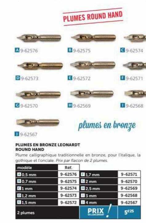 plumes en bronze leonardt round hand