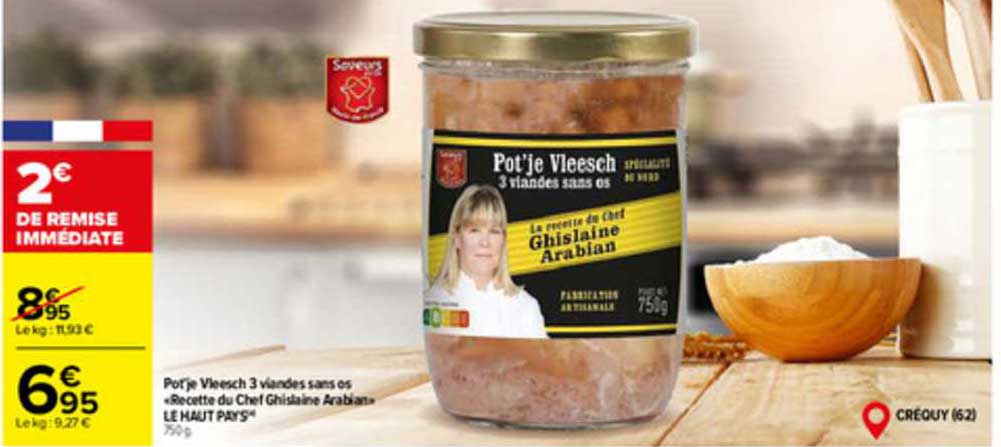 pot'je vleesch 3 viandes sans os "recette du chef ghislaine arabian" le haut pays