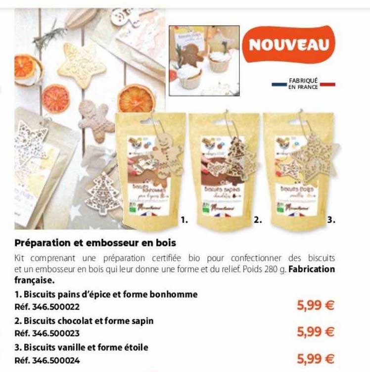 préparation et embosseur en bois