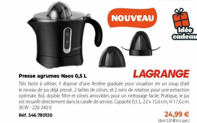 Presse Agrumes Naos 0,5 L Lagrange