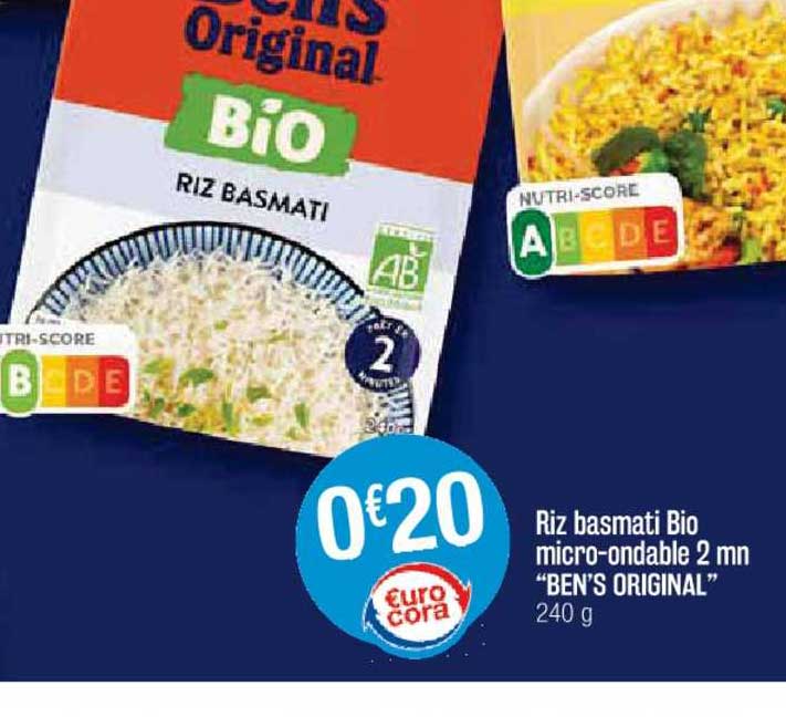 riz basmati bio micro-ondable 2 mn "ben's original"