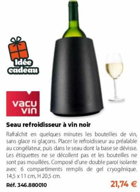 seau refroidisseur à vin noir