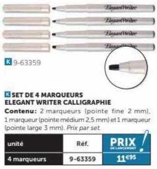 set de 4 marqueurs élégant writer calligraphie