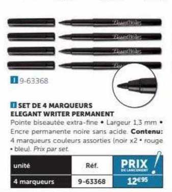 set de 4 marqueurs élégant writer permanent