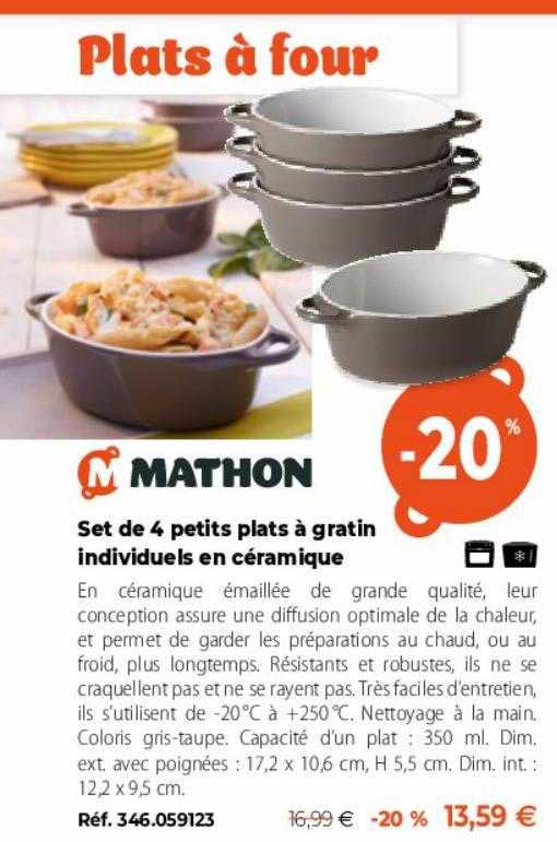 Set De 4 Petits Plats à Gratin Individuels En Céramique