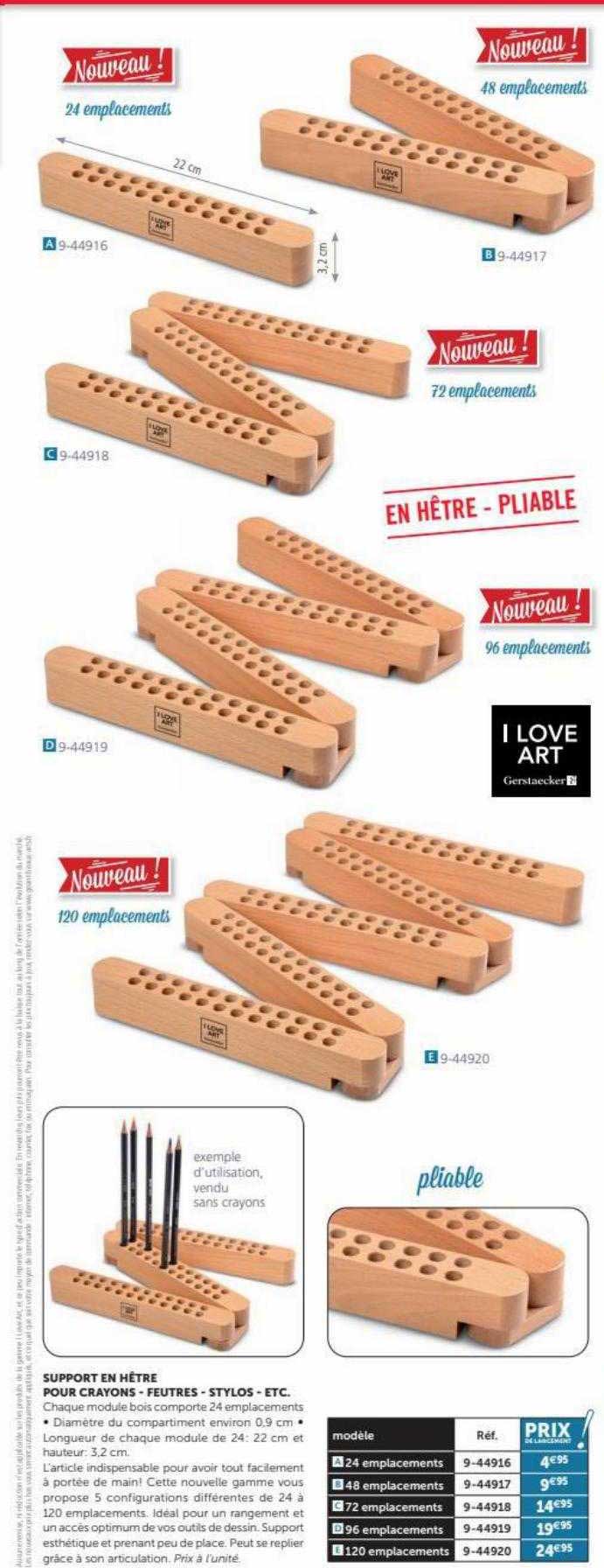 support en hêtre pour crayons - feutres - stylos - etc