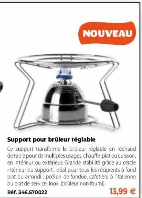 support pour brûleur réglable