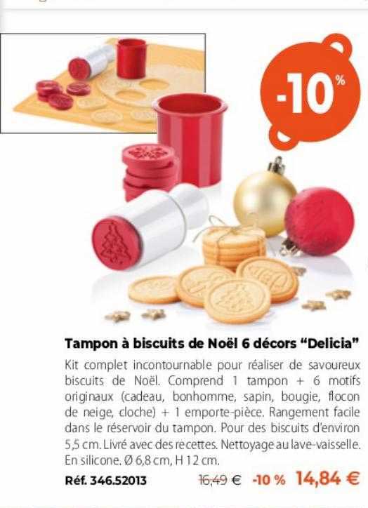 Tampon à Biscuits De Noël 6 Décors "delicia"