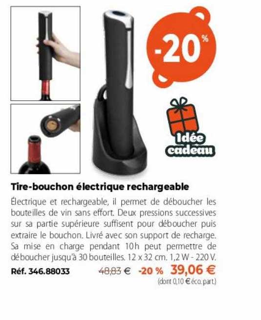 tire-bouchon électrique rechargeable