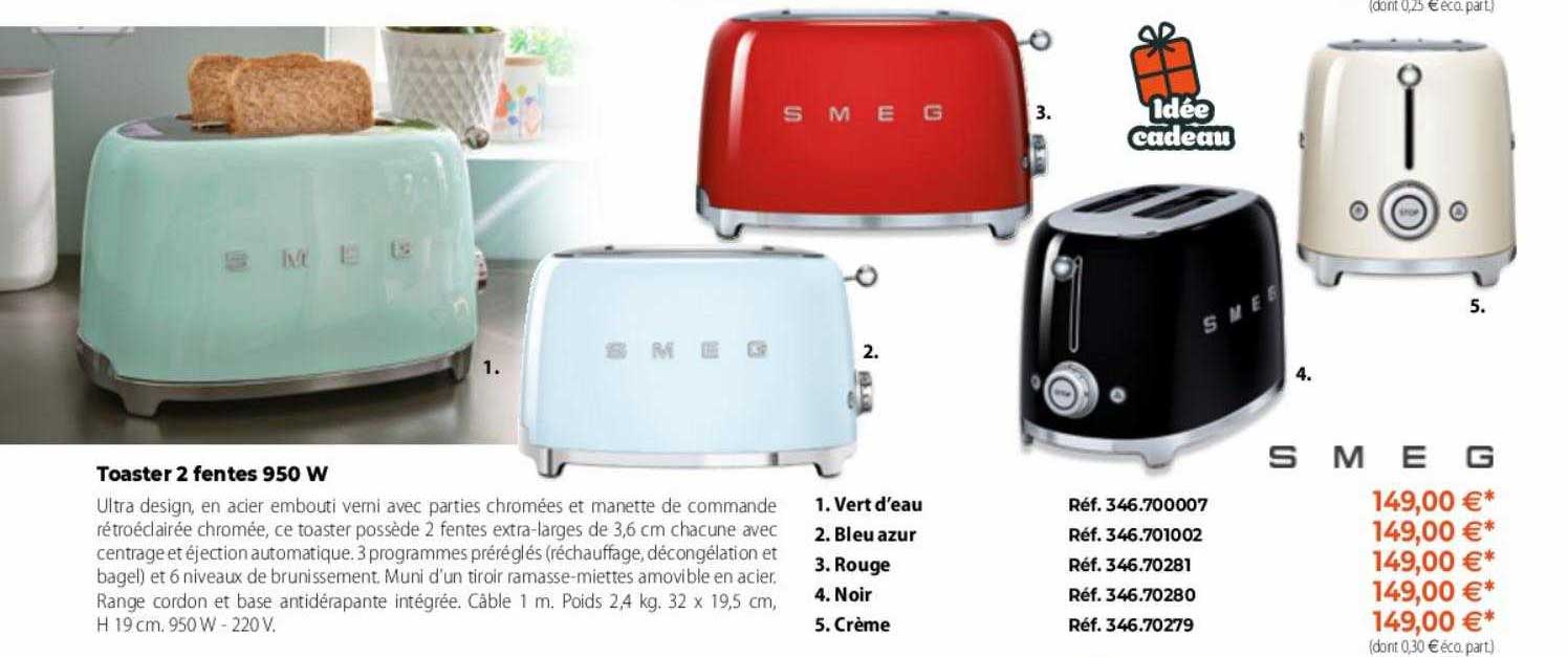 toaster 2 fentes 950 w
