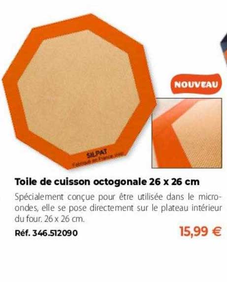 toile de cuisson octogonale 26 x 26 cm