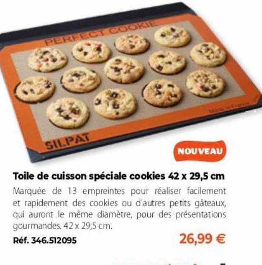 Toile De Cuisson Spéciale Cookies 42 X 19,5 Cm