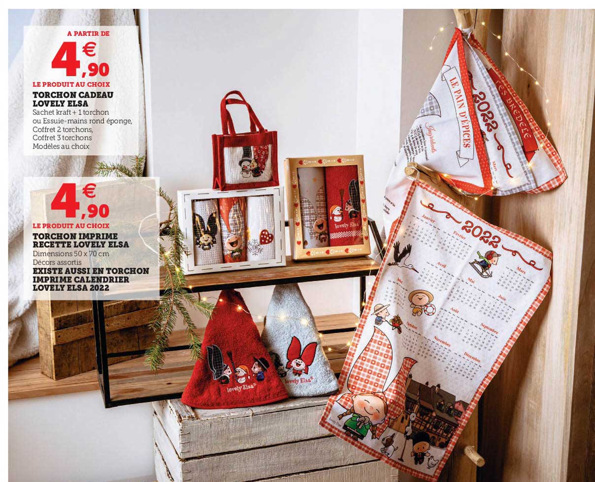 torchon cadeau lovely elsa, torchon imprimé recette lovely elsa