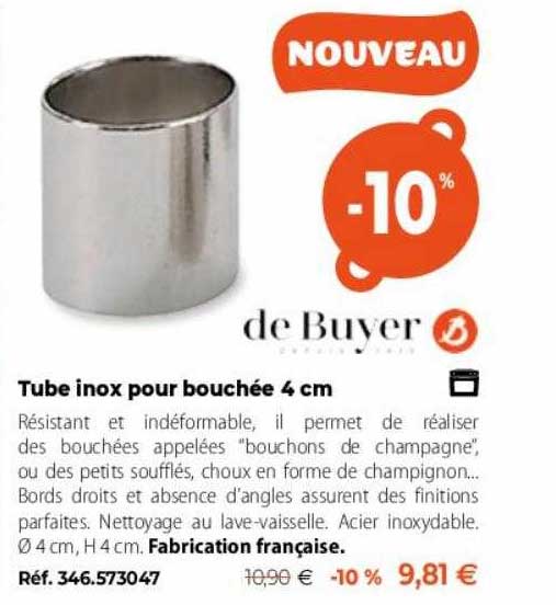 Tube Inox Pour Bouchée 4 Cm