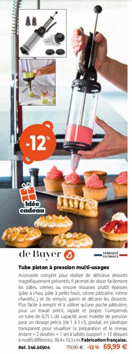 tube piston à pression multi-usages