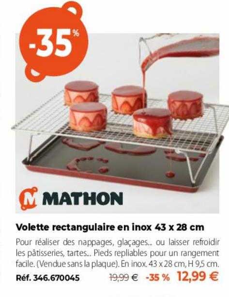 volette rectangulaire en inox 43 x 28 cm