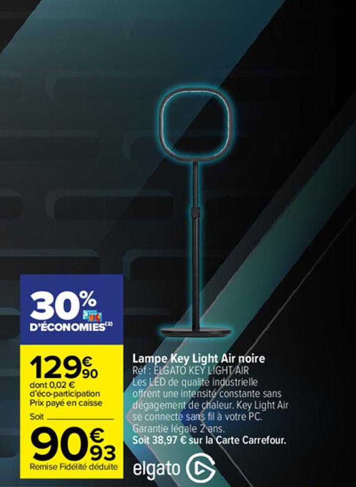 lampe key light air noire elgato