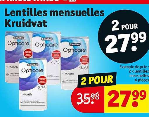 lentilles mensuelles kruidvat