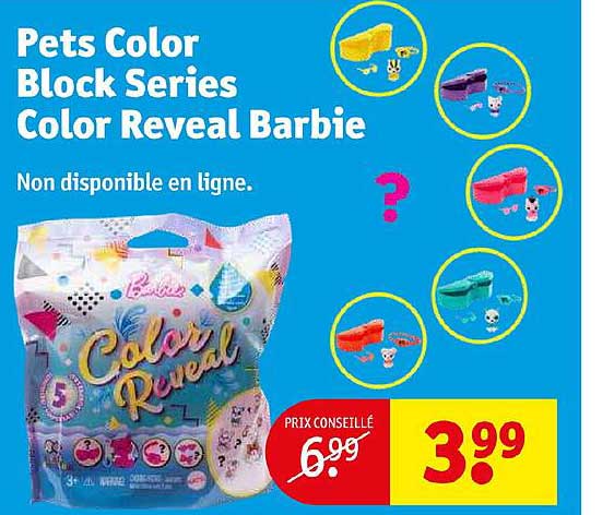 pets color block séries color reveal barbie