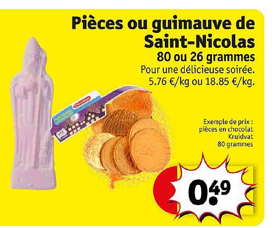 pièces ou guimauve de saint-nicolas