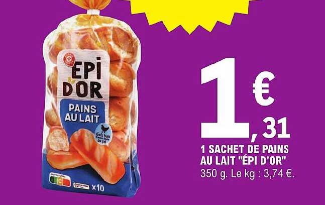 1 sachet de pains au lait "épi d'or"