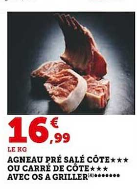 agneau pré salé côte*** ou carré de côte***avec os à griller